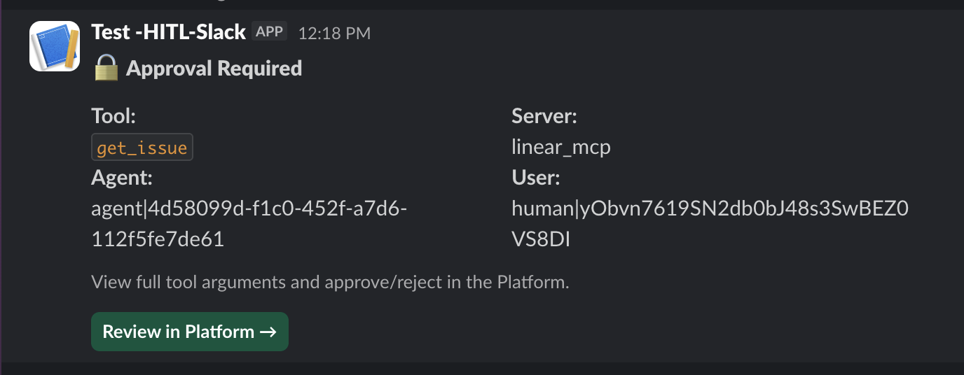 Slack notification